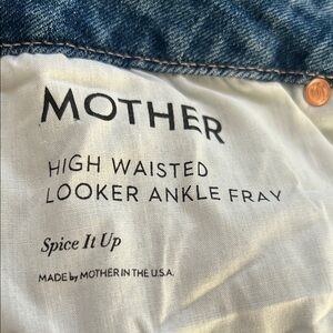 MOTHER Blue Ankle Cropped Jeans High Waisted